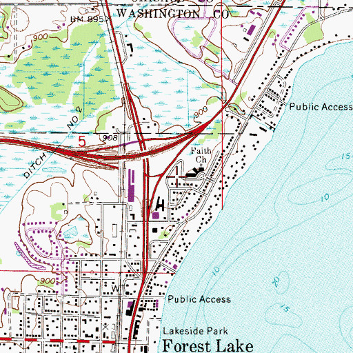 Topographic Map of Tolzman Park, MN