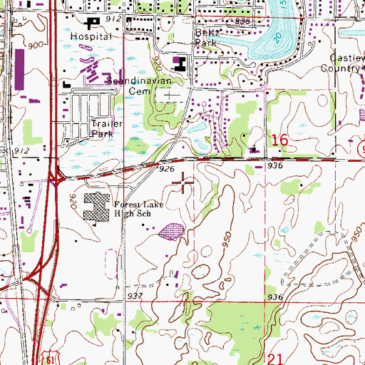 Topographic Map of Century Junior High School, MN