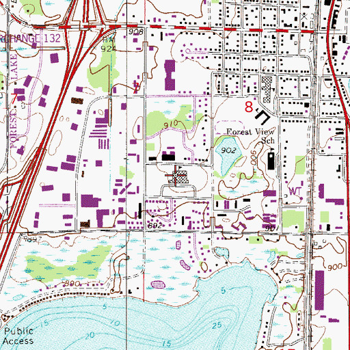 Topographic Map of Southwest Junior High School, MN
