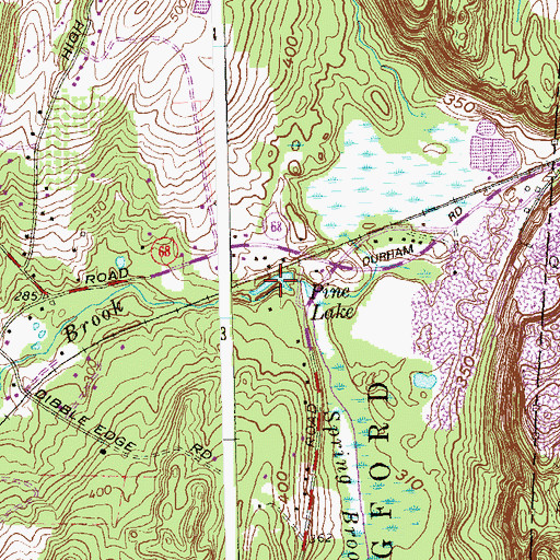 Topographic Map of Pine Lake, CT