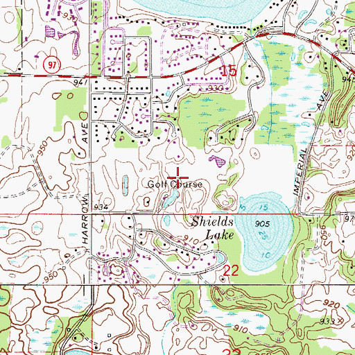 Topographic Map of Forest Hills Golf Course, MN