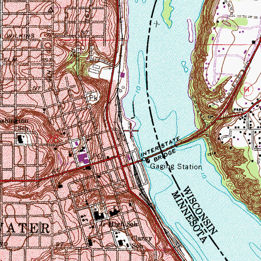 Topographic Map of Stillwater, MN