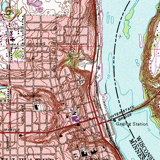 Topographic Map of Pioneer Park, MN
