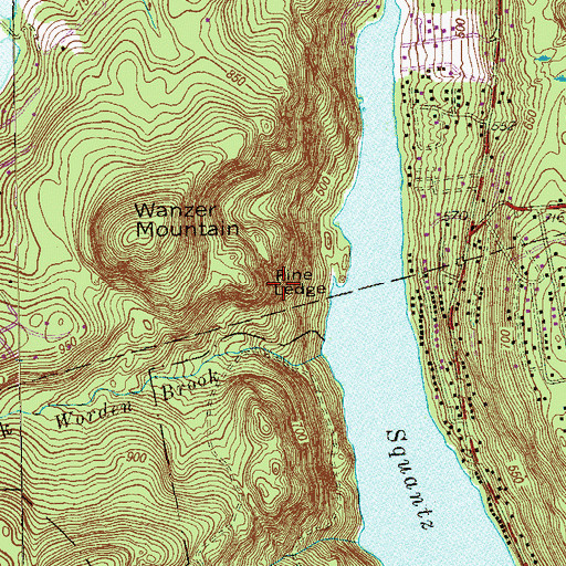 Topographic Map of Pine Ledge, CT