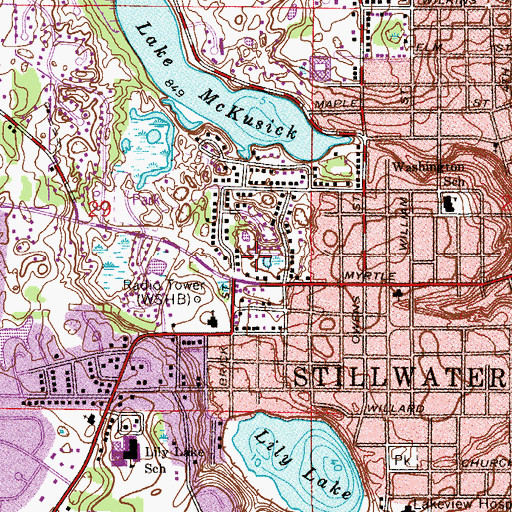Topographic Map of Park Land, MN