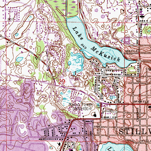 Topographic Map of JC Ball Fields, MN