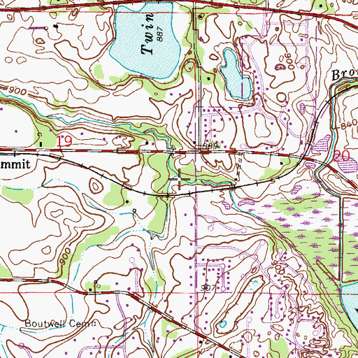 Topographic Map of Brown's Creek Park, MN