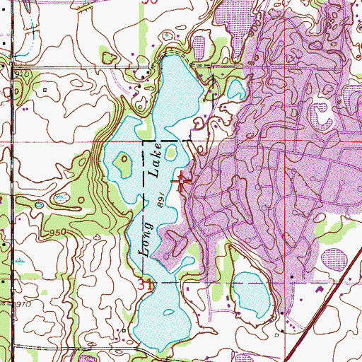 Topographic Map of Croixwood Open Square, MN