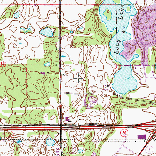 Topographic Map of Park Pond Park, MN