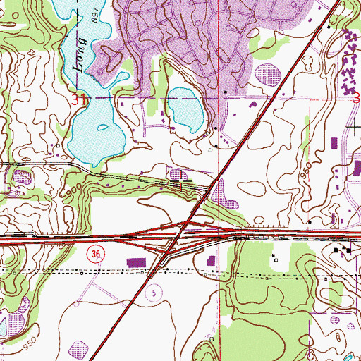 Topographic Map of Long Lake Open Square, MN