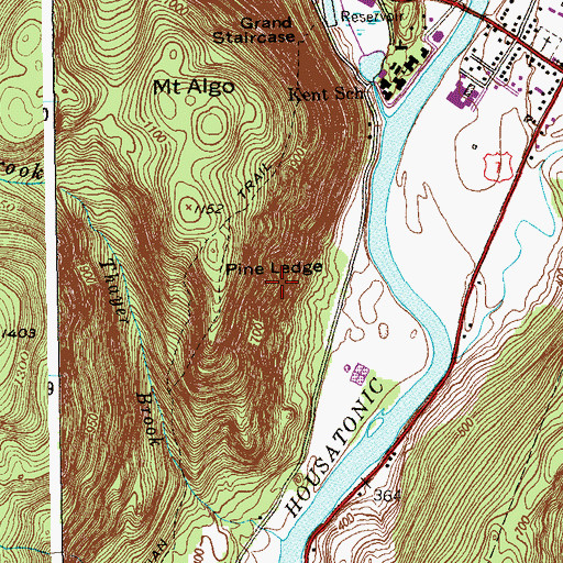 Topographic Map of Pine Ledge, CT