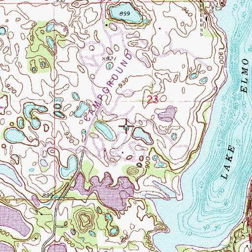 Topographic Map of Lake Elmo Regional Park, MN
