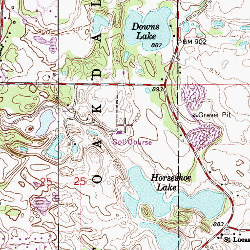 Topographic Map of Tartan Park Golf Course, MN