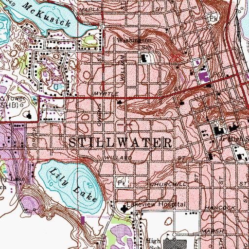 Topographic Map of Crosswinds Community Church, MN