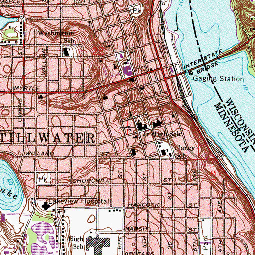 Topographic Map of Saint Mary's Catholic Church, MN