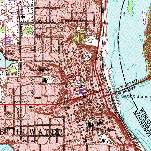 Topographic Map of Ascension Episcopal Church, MN