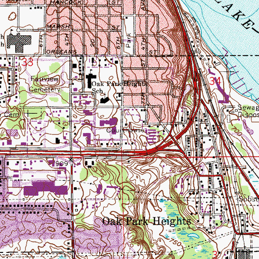Topographic Map of Washington County Sheriff's Office, MN