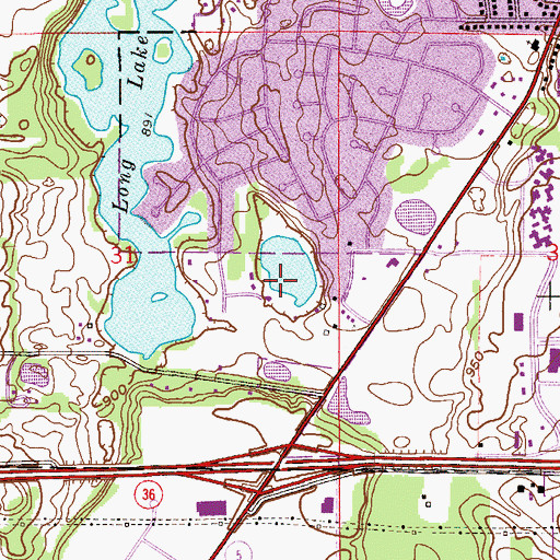 Topographic Map of Brewers Pond, MN