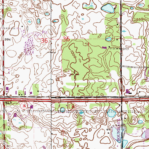 Topographic Map of Applewood Hills Golf Course, MN