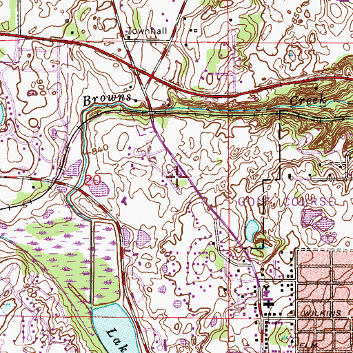Topographic Map of Oak Glen Country Club, MN