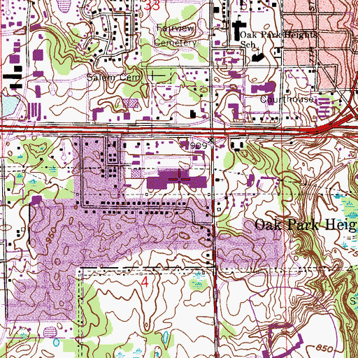 Topographic Map of Saint Croix Mall, MN