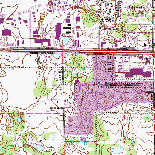 Topographic Map of Oak Park Heights City Hall, MN