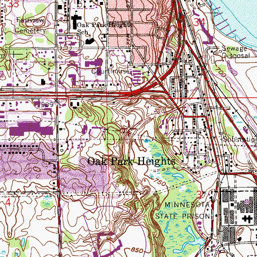 Topographic Map of Valley View Park, MN