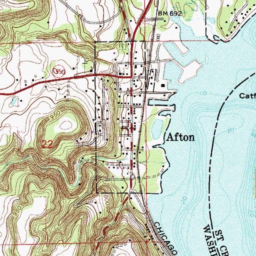 Topographic Map of Steamboat Park, MN