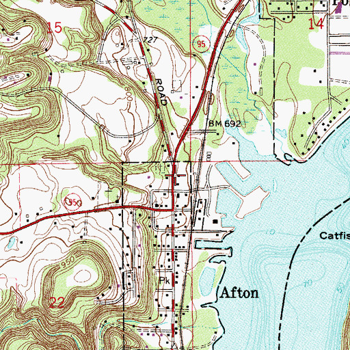Topographic Map of Afton City Hall, MN