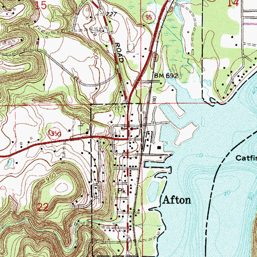 Topographic Map of Afton Post Office, MN
