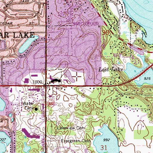 Topographic Map of Wedgewood Park, MN