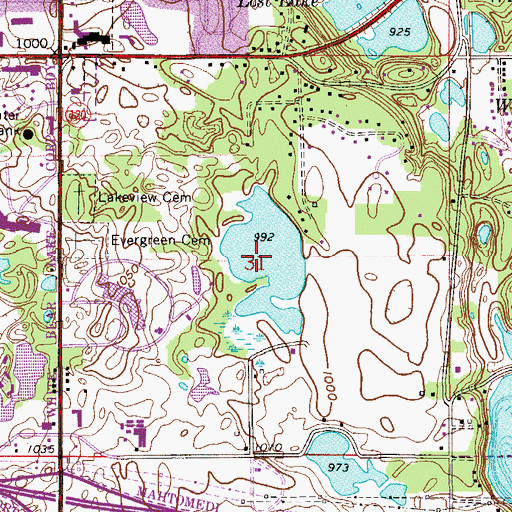 Topographic Map of Echo Lake, MN