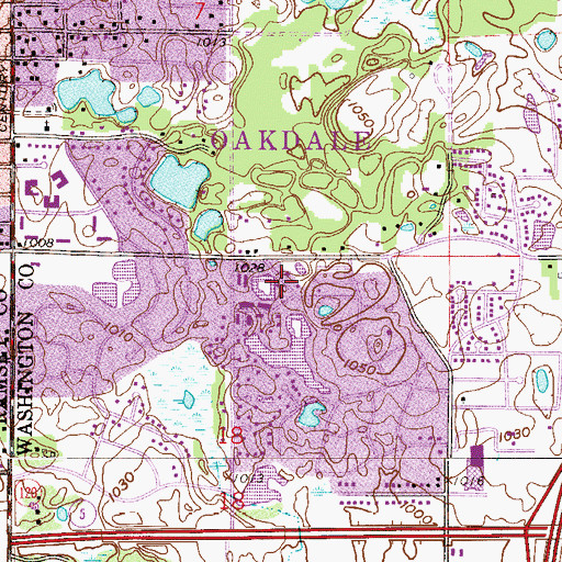 Topographic Map of Oakwood Lustre Park, MN