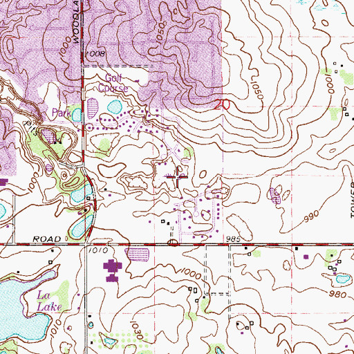 Topographic Map of Victoria Park, MN