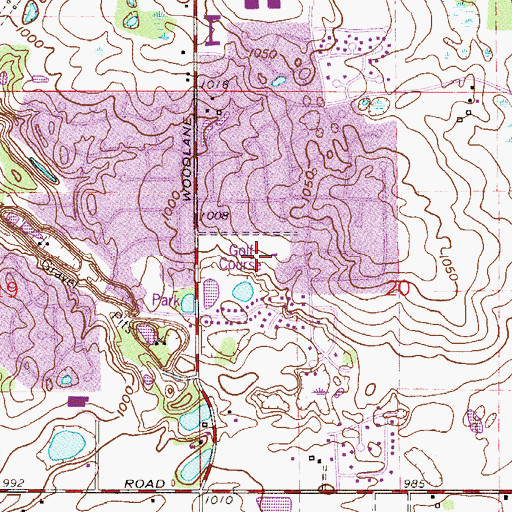 Topographic Map of Woodbury Golf Course, MN