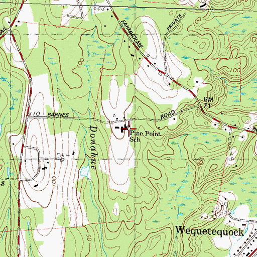 Topographic Map of Pine Point School, CT