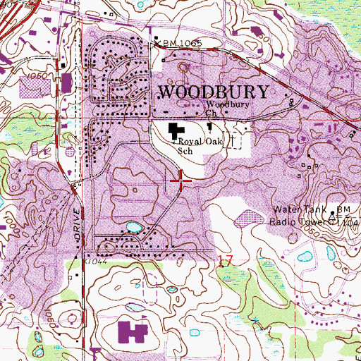 Topographic Map of Chippewa Park, MN