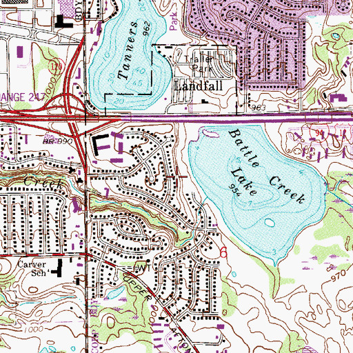Topographic Map of Memorial Park, MN