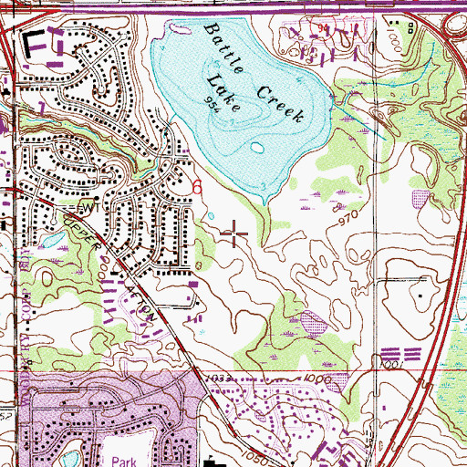 Topographic Map of Shawnee Park, MN