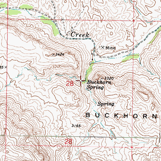 Topographic Map of Buckhorn Spring, AZ