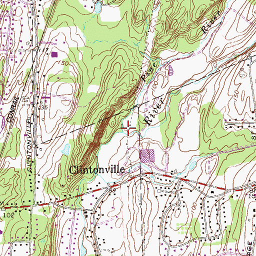 Topographic Map of Pine River, CT