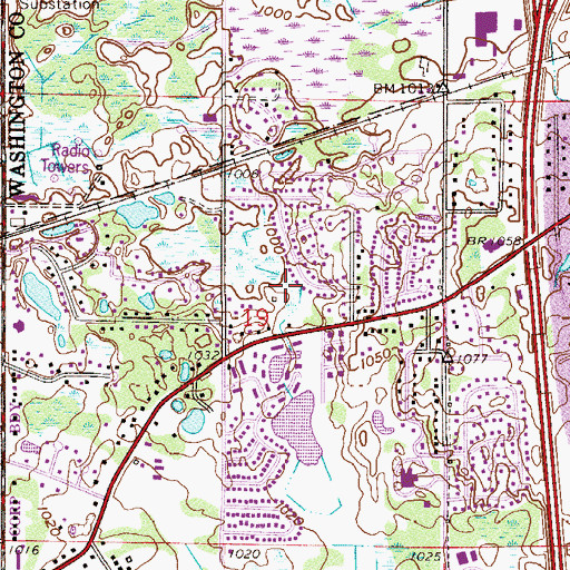 Topographic Map of Bethke Park, MN
