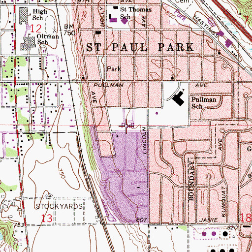 Topographic Map of Heritage Park, MN