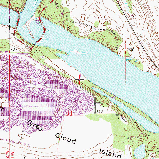 Topographic Map of Grey Cloud Park, MN