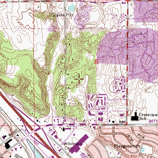 Topographic Map of Oakwood Park, MN