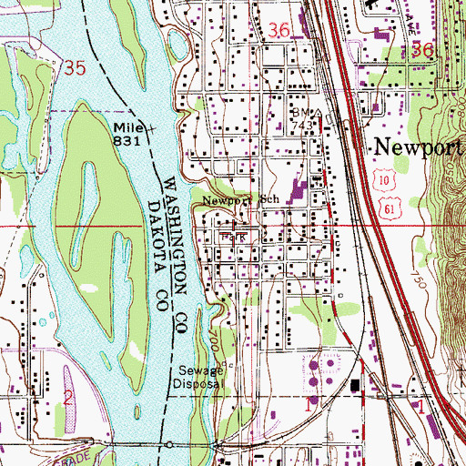 Topographic Map of Pioneer Park, MN