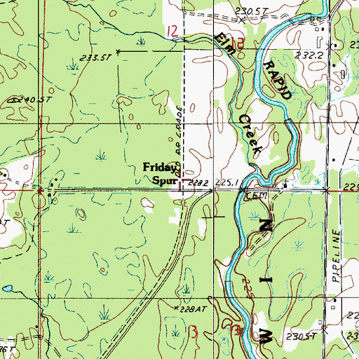 Topographic Map of Friday Spur, MI