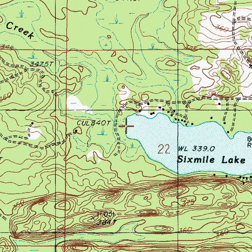 Topographic Map of Solberg Lake Creek, MI