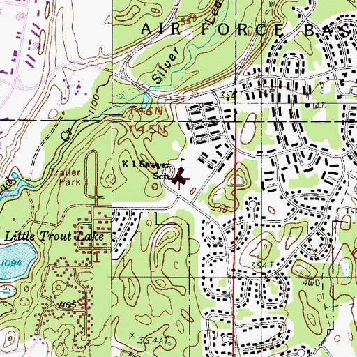 Topographic Map of K I Sawyer School, MI