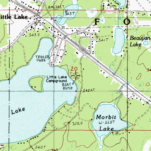 Topographic Map of Little Lake Campground, MI
